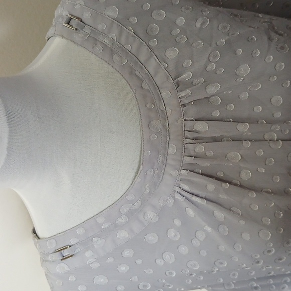 Roz& Ali lavender polka dot pleated blouse size 2X - Picture 3 of 16